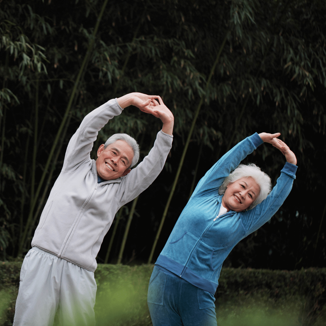 320 » PEMF Recovery Plus old couple stretching outdoors